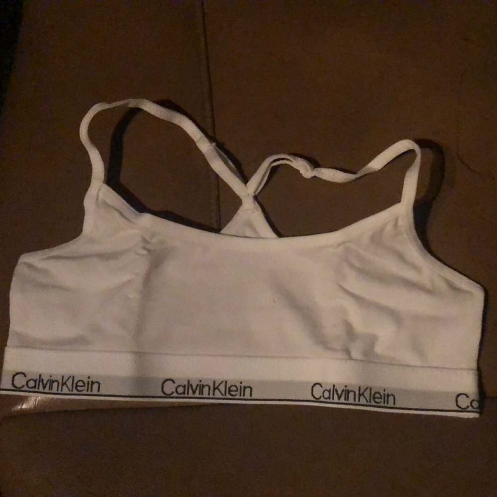 Calvin Klein White Logo Band Bra